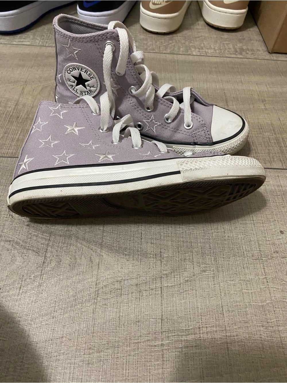 Converse Kids Lavender Star High-Top Sneakers